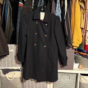Zara military pea coat size: med